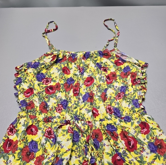 love by chesley yellow floral romper with side cutouts women's size large - Picture 10 of 13